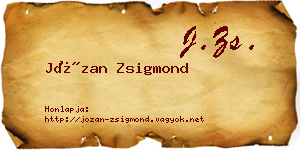 Józan Zsigmond névjegykártya